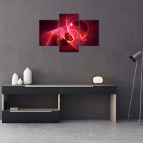 Tabloul modern cu abstacție roz (90x60 cm)