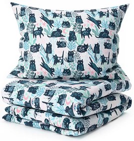 Lenjerie de pat din microfibra CREEPY CATS colorat Dimensiune lenjerie de pat: 70 x 90 cm | 140 x 200 cm