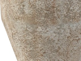 Vază decorativă, stil vintage patinat, culoare alb antichizat, din metal, „Aged White”