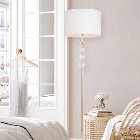 Lampadar design elegant REA alb/auriu
