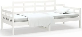 vidaXL Pat de zi, alb, 90x190 cm, lemn masiv de pin