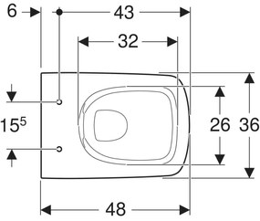 Vas wc suspendat rimless alb, dreptunghiular, Geberit Selnova Compact