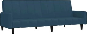 vidaXL Canapea extensibilă cu 2 locuri, albastru, catifea