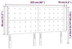 Tablie de pat cu LED, verde, 203x16x118 128 cm, textil 1, Verde, 203 x 16 x 118 128 cm