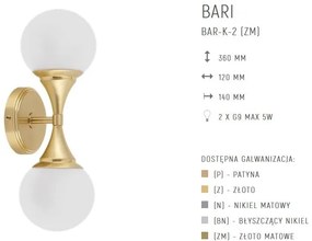 Aplica de perete design LUX realizata manual BARI