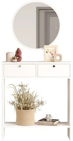Măsuță consolă Lentorella 1 (cu oglindă) (alb + negru). 1106468
