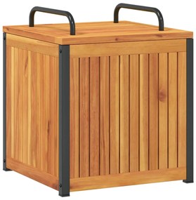 367607 vidaXL Cutie de perne de exterior 45x45x45/53cm lemn masiv acacia/oțel