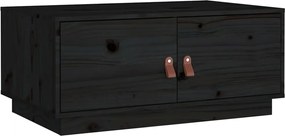 vidaXL Măsuță de cafea, negru, 80x50x35 cm, lemn masiv de pin