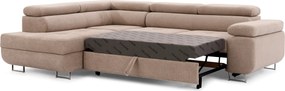 Colțar extensibil Annabelle L stânga - Lotus Sand bej, picioare cromate