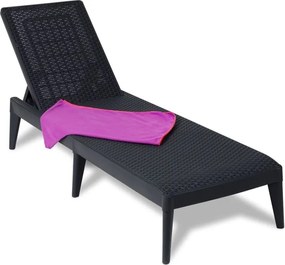 NUMANA șezlong de grădină din plastic, grafit