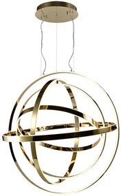 Lustra LED suspendata design modern COPERNICUS auriu, 85cm