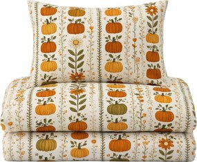 Lenjerie de pat din flanel PUMPKIN LINES colorata Dimensiune lenjerie de pat: 2 buc 70 x 90 cm | 200 x 220 cm