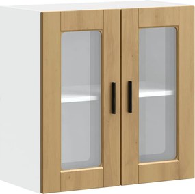 vidaXL Dulap de bucătărie cu ușă sticlă din stejar artizanal „Porto”.