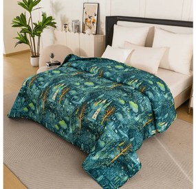 Cuvertura de pat cu model NEON FOREST, colorata Dimensiune: 170 x 210 cm