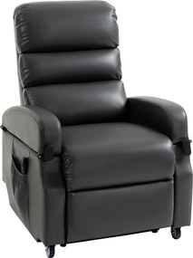 HOMCOM Fotoliu TV cu funcție de ridicare Fotoliu relax electric cu telecomandă, suport pentru picioare, funcție de reclinare, gri închis | Aosom Romania