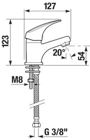 Baterie de lavoar JIKA H3111N10041101 TALAS 12,3 cm crom lucios