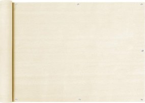 vidaXL Paravan pentru balcon, crem, 75 x 400 cm, HDPE