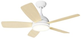 Ventilator LED dimabil de tavan Aigostar 20W/230V 2700-6500K 132 cm alb/bej + telecomandă