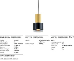 Pendul LUX MELROSE, transparent
