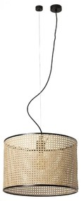 Lustra pendul moderna design natural MAMBO 45cm negru/ratan 64314-49