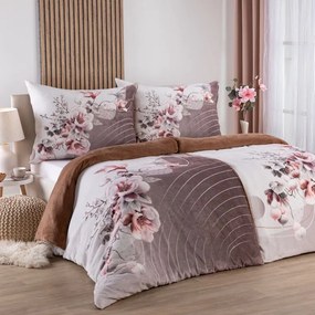 decoDoma Lenjerie de pat din micropluș ELEGANȚĂ DE MAGNOLIE