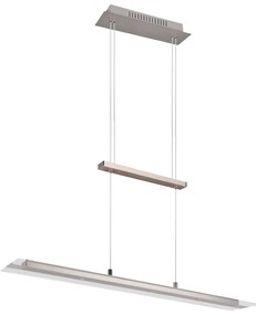 Lustră gri LED cu abajur din sticlă Milos – Trio