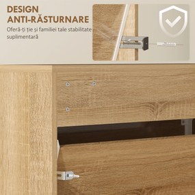 HOMCOM Dulap pentru Pantofi a Oglindă Con 3 Sertare a Rabatabil 65x17x114.5 cm Color Lemn | Aosom Romania