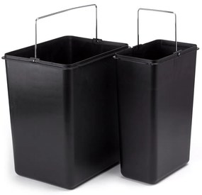 Coș de gunoi argintiu mat pentru reciclare/cu pedală 18+8 l din oțel Tri Selectif – MSV