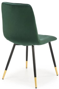 Scaun de sufragerie Kallan (verde închis + negru + auriu). 1039672