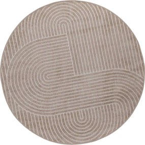 vidaXL Covoare de zonă Rotund PALMERAS Bej Ø 120 CM Poliester