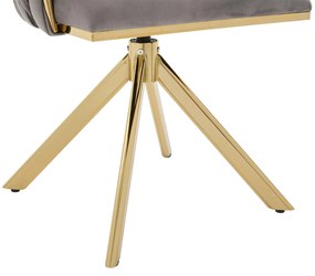 Set de 2 scaune pivotante din catifea, Gri | Aosom Romania