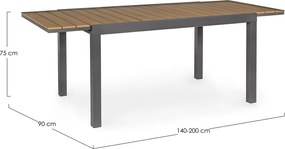 Masă de grădină din aluminiu 90x140 cm Elias – Bizzotto