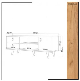 Ansamblu Comoda TV Lara Oak-Alb