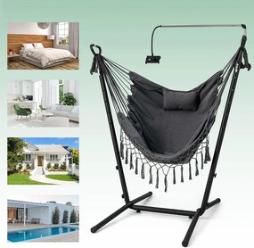 Scaun suspendat cu înălțime reglabilă și suport pentru telefon