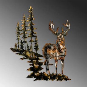 Decorațiune de perete 65x79 cm metal cerb