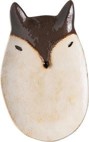 Farfurie din ceramica, maro, in forma de vulpe, Fox