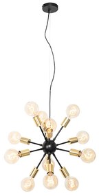 Lampa suspendata moderna neagra cu auriu 12 lumini - Juul