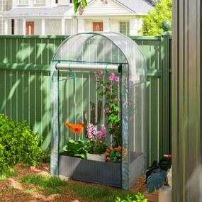 Outsunny Seră pentru Grădină cu Ușă Pliabilă pe Balamale și Sac pentru Plante, 89x50x152 cm, Transparent | Aosom Romania