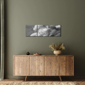 Tablou - iarbă de coadă de iepure pe masă (cu ceas) (90x30 cm)