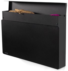 Pantofar negru cu deschidere înclinată/suspendat din metal 78x48x13 cm Luigi – Spinder Design