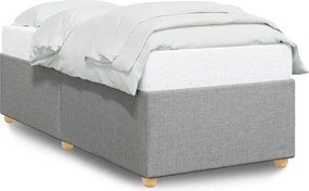 vidaXL Cadru de pat fără saltea, gri deschis, 90x190 cm, textil