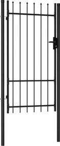 vidaXL Poartă de gard Boxtel cu ușă simplă și vârf cu țepi, oțel, 1x1,75 m, negru