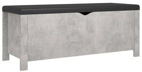 326772 vidaXL Cutie depozitare pernă gri beton, 105x40x45 cm, lemn prelucrat