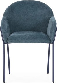 Set de scaune de sufragerie albastru 2 buc. tapițat Aslin – MOME