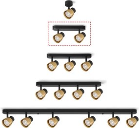 Brilagi - Spot LED RGBW dimmabil NUGGET, 2x GU10/6W/230V, negru/auriu