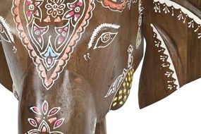 Consolă decorativă pictată manual din lemn de mango, „Elefant”