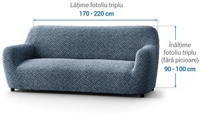 Huse bielastice VENEZIA albastre fotoliu triplu (l. 170 - 220 cm)