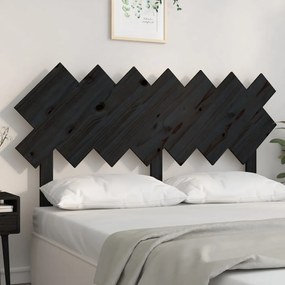 819224 vidaXL Tăblie de pat, negru, 141x3x80,5 cm, lemn masiv de pin