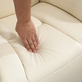 HOMCOM Fotoliu de relaxare reclinabil și pivotant, cu picioare reglabile, capacitate 150 kg, ideal pentru salon sau dormitor, crem | Aosom Romania