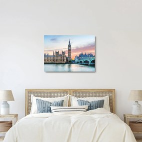 Tablou pe sticlă - Londra în culori pastelate (70x50 cm)